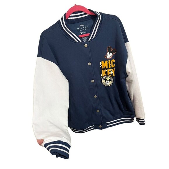 Disney Mickey Mouse Men's Large Varsity Jacket Colorblock Bomber Jacket Unisex - Picture 4 of 5